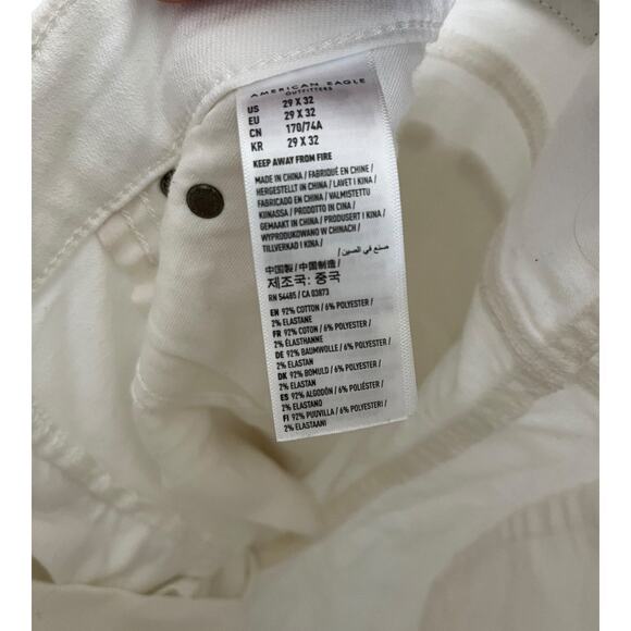 American Eagle Flex stretch white denim jeans distressed knee 29 X 32 - Picture 4 of 5